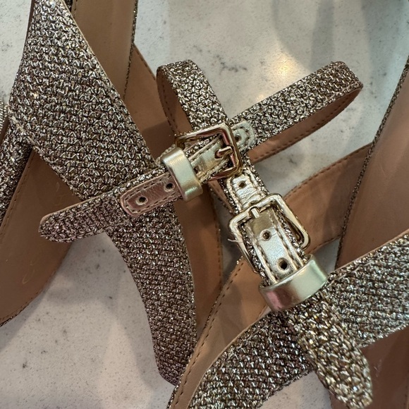 Cole Haan Womens Josie Gold Glitter Block Heel Dress Sandals Shoes Sz 9.5B NEW - Picture 8 of 10